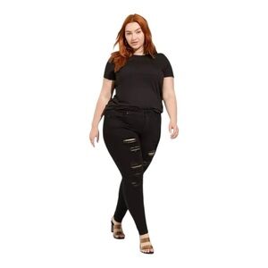 Torrid Distressed Bombshell Skinny Premium Stretch High-Rise Jeans  - Size 18
